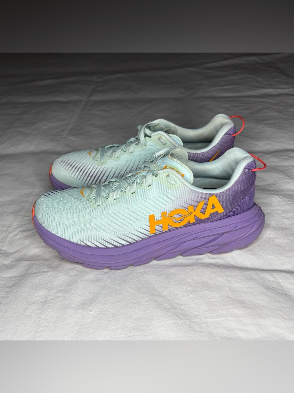 Hoka One One Rincon 3 Women's Running Shoes Size 7.5B Blue Glass Chalk Violet